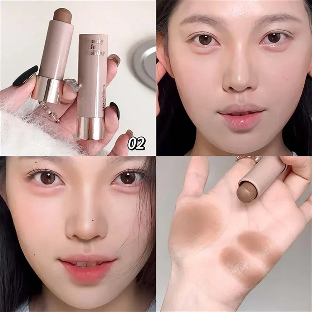 Moisturizing Matte Concealer Contour Stick Smooth Lasting 3D Nose Shadow Waterproof Face Highlight Brighten Contour Makeup