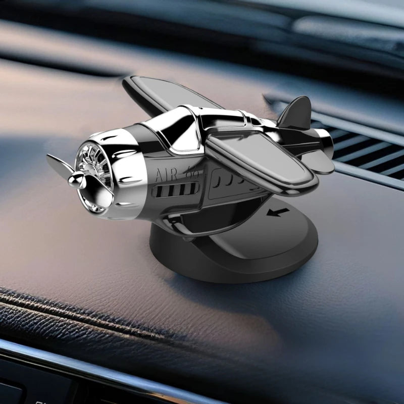 Solar-powered Airplane Ornament,360-degree Rotation, Car Dashboard Decoration,Kinetic Airplane Figurine,Car Interior Accessories