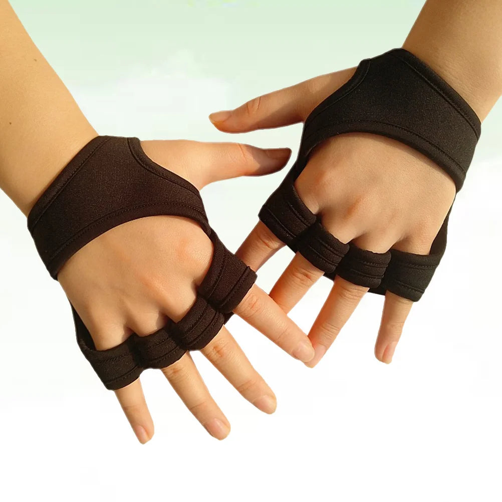 Gym Gloves Men Women Workout Weight Lifting Silicone Non-Slip Fingerless Half Gloves Padded Wrist Strap Palm Protection Black Xl