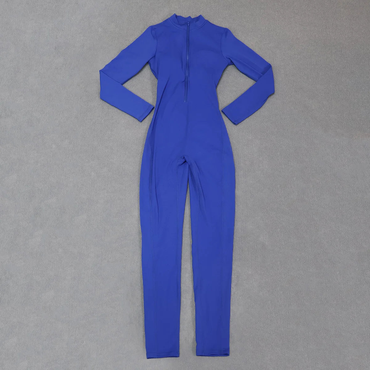 Ctenkevet Women's Long-Sleeved Jumpsuit Butt Lifting Gym Activewear Sport Outfit with Half-Zipper V-Back Design for Ladies