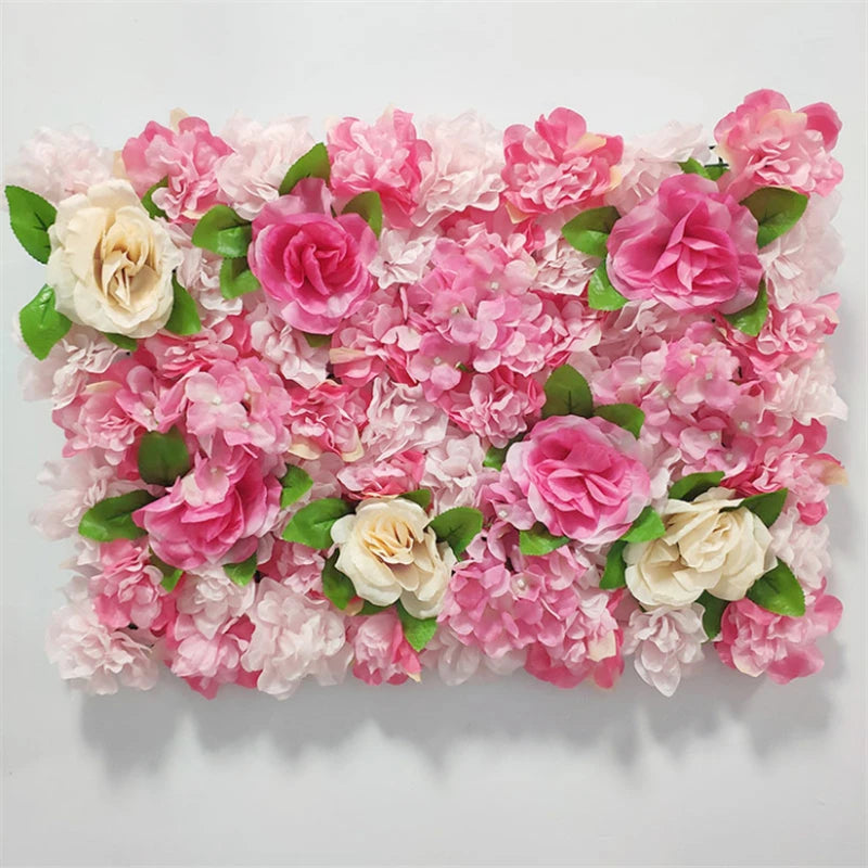 60X40cm Silk Rose Flower Wall Artificial Flowers DIY Wedding Wall Decor Photography Backdrops Hair Salon Background