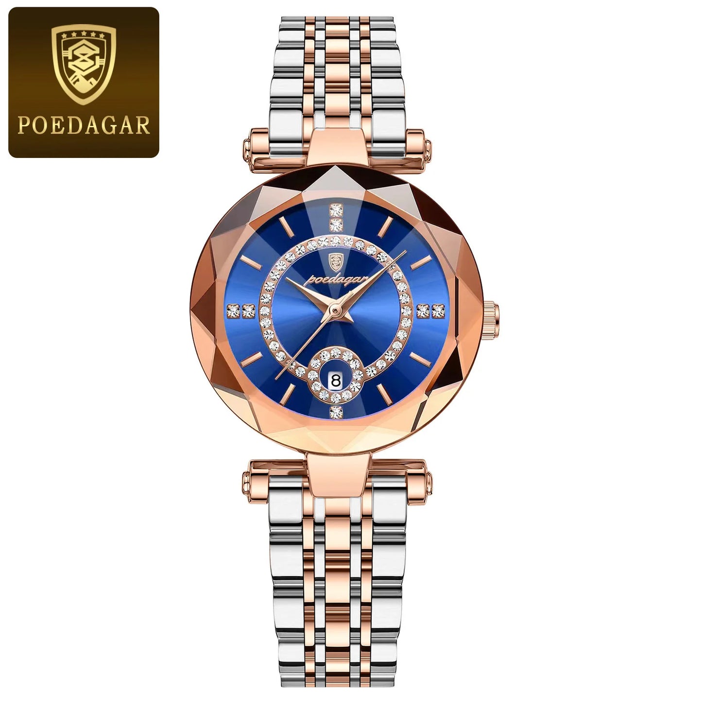 POEDAGAR Luxury Brand Women's Watches Waterproof Stainless Steel Date Ladies Wristwatch Fashion Elegant Quartz Woman Watch Reloj
