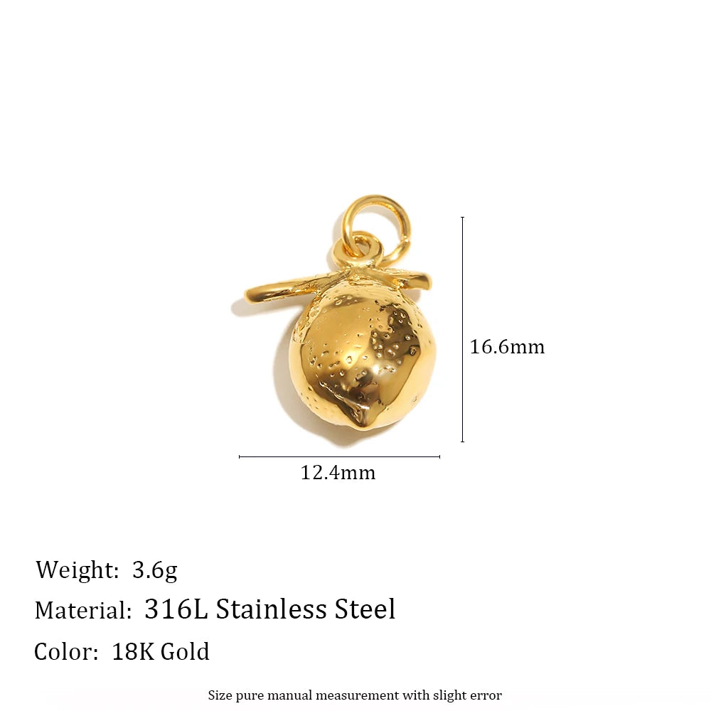 E.B.belle Summer Food Ice Cream Cake French Fries 18K Gold Plated Pendant Charms For Jewelry Making DIY Jewelry Accessories