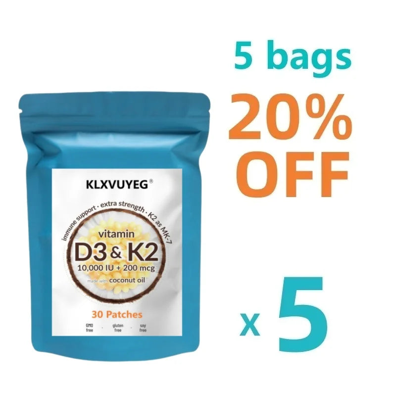 Vitamin D3 10000 iu Plus K2 | 2 in 1 Vitamins D & K Complex | Supports Calcium Absorption, Bone, Immune, & Heart Health, 30pcs