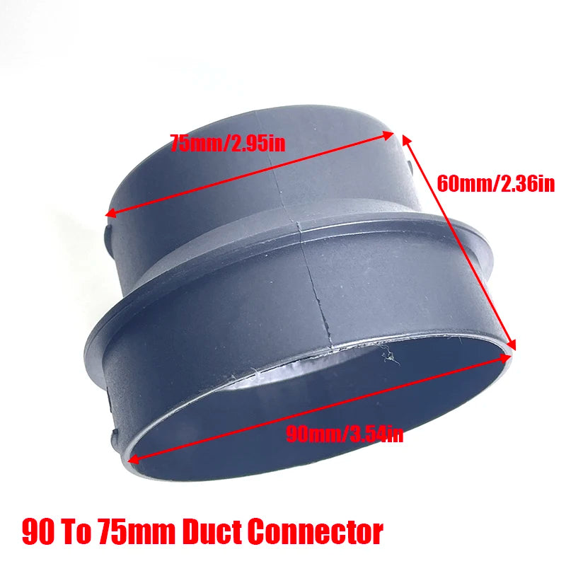 75to60mm 90to75mm 75to60mm Converter 60mm 75mm 90mm Diesel Heater Air Duct Ducting Connector Black For Car Truck VAN Camper