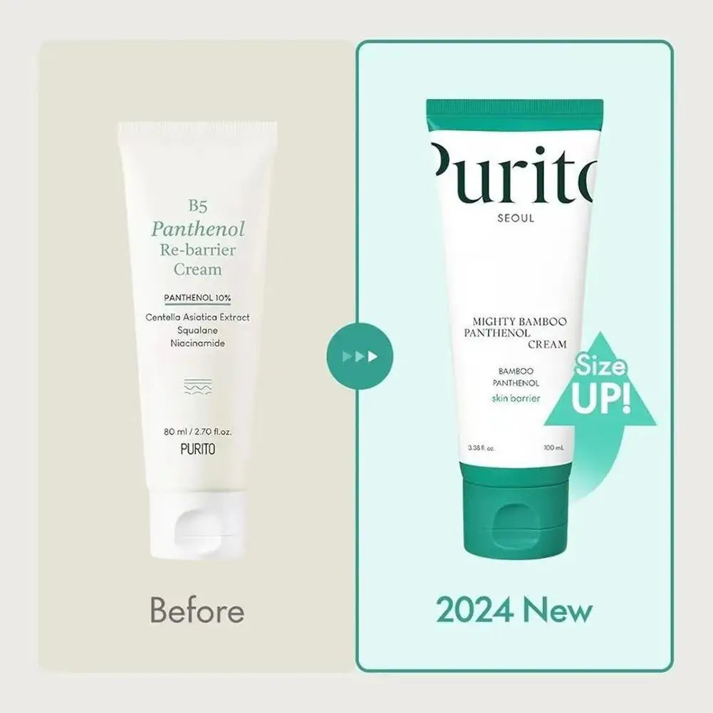 Korea Purito Mighty Bamboo Panthenol Cream 100ml Strengthen Skin Barrier Moisturizing Calming Face Care Cream for Sensitive Skin