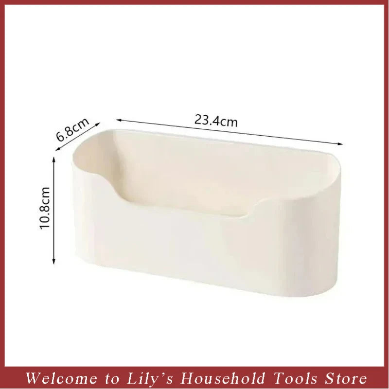 Kitchen Wall-mounted Adhesive Storage Rack Multifunctional Cabinet Door Storage Box Under Sink Drawer Shelf Bathroom Organizer