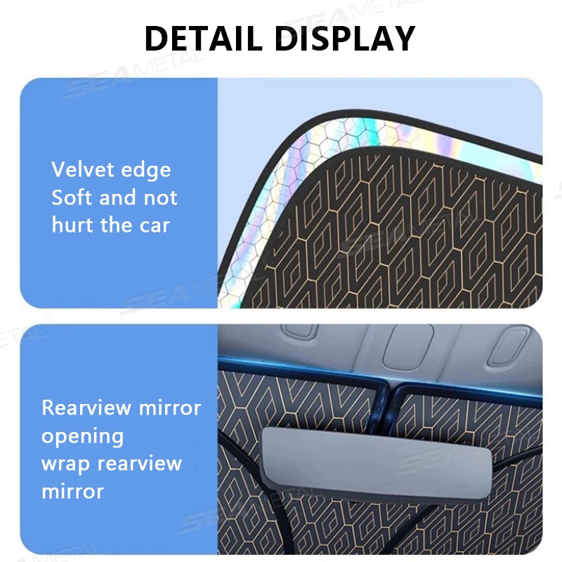 SEAMETAL 5-Layer Windshield Sun Shade Cover for Car Sun Protection Curtain Sunshade Foldable Storage Universal for Sedan Suv Mpv