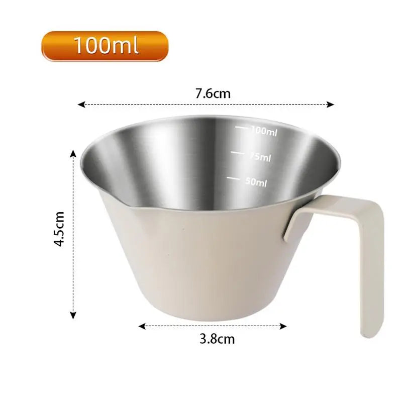 New-100ML Stainless Steel Coffee Extraction Cup With Scale Small Milk Spoon Making Cup Espresso Measuring Cup Kitchen Tools Cup