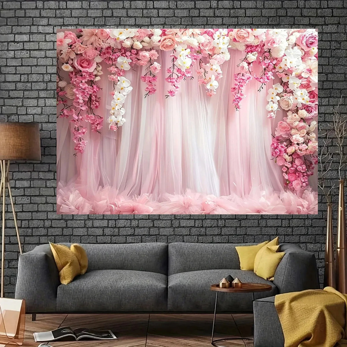 Wedding Flowers Curtain Backdrop Bridal Shower Engagement Ceremony Party Photography Background Wall Decor Photo Studio Props