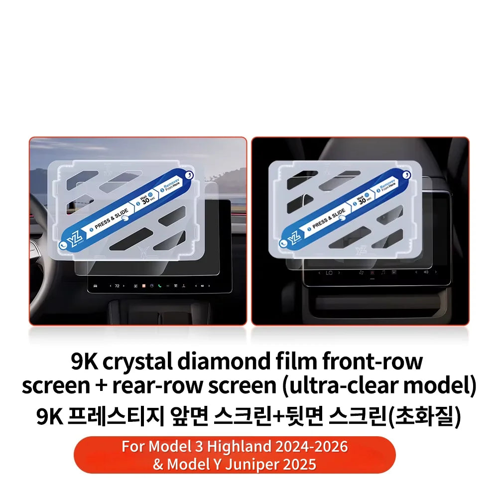 YZ For Tesla Model 3/Y/YL Highland 2025 2026 Tempered Glass Film Protector Matte Glare HD Center Control Touch Screen protector