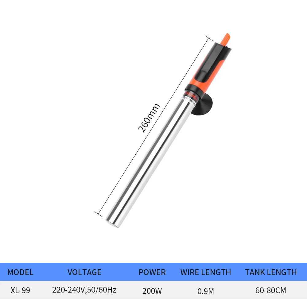 Aquarium Heater Rod Stainless Steel Adjustable 17-35 Degree Celsius to Control Temperature Heat Water for Fish Tank 50W~500W