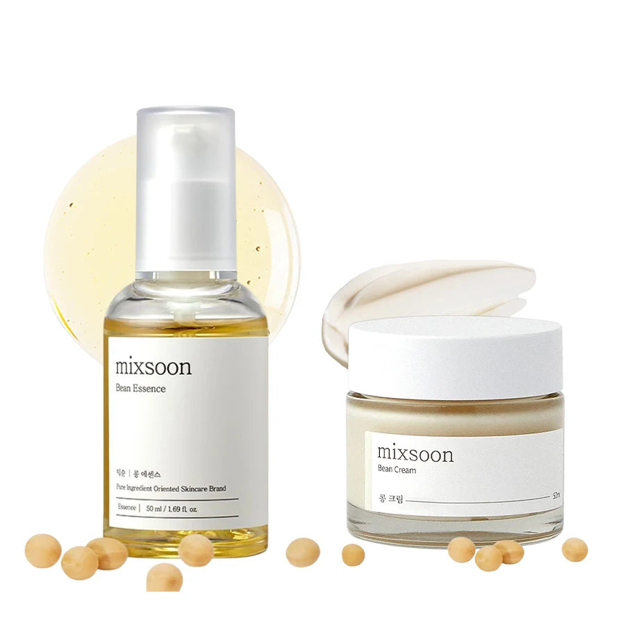 Mixsoon Bean Essence Cream Duo Set Hydrating Moisturizing Smoothing Glass Skin Care 50ml+50ml Korean Skincare