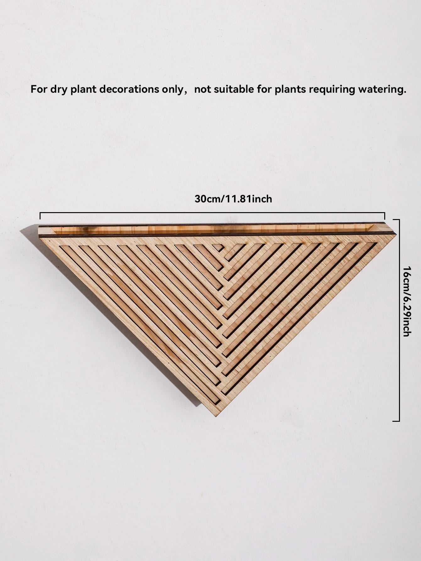 1pc Wooden Triangle Wall Planter Geometric Flower Pot for Succulent Herb Plants Storage Organizer Home Garden Balcony Wall Decor