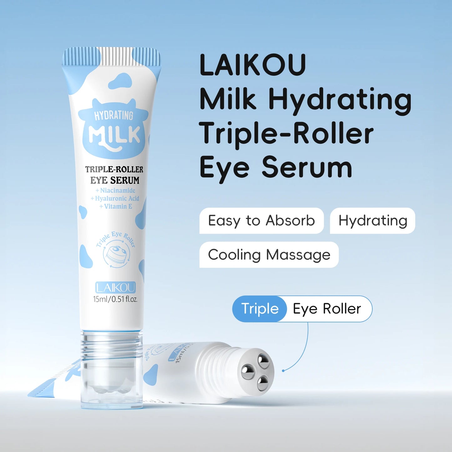 LAIKOU 6Pcs Milk Hydrating Facial Skin Care Kit with Cleanser Toner Serum Eye Serum Mud Mask And Moisturizing Cream for Complete