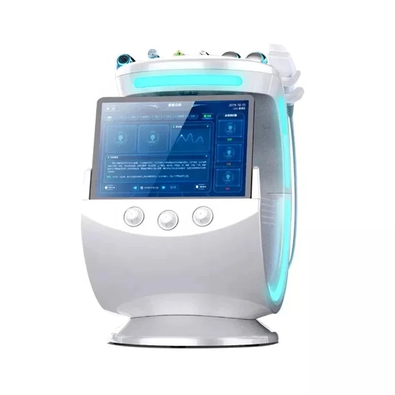 Home Salon 7 Functions Ice Blue Facial Beauty Machine Skin Detox Hydration Ultrasonic Lifting Microdermabrasion Skin Care Equipm