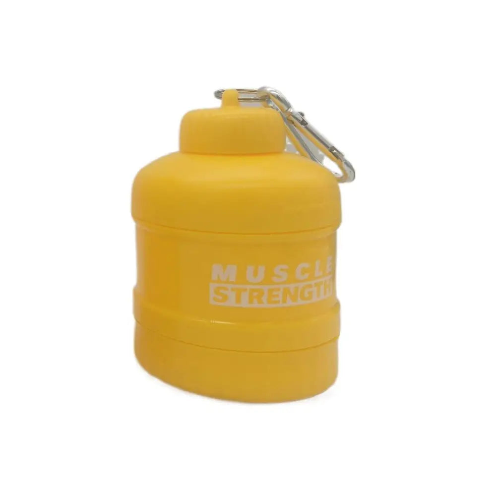 1/2/3-layer Portable Protein Powder Box with Mountaineering Buckle Funnel Powder Box Fitness Supplement Bottle Handle Layered