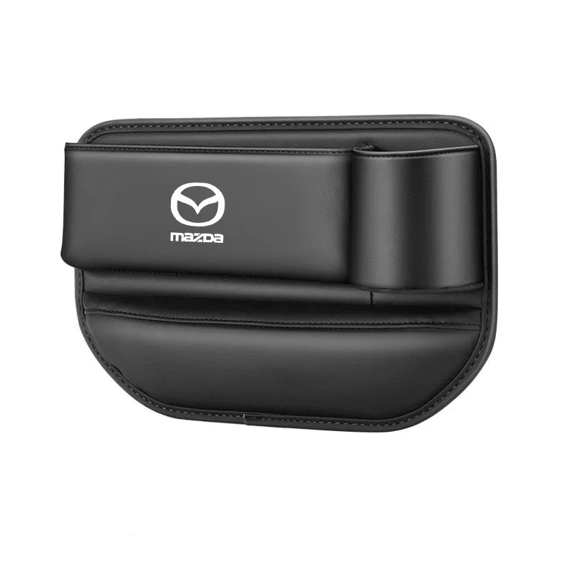 Leather Car Seat Storage Box Slit Gap Filler Cup Holder for Mazda Axela Atenza CX9 MX3 MX5 RX8 RX7 MX30 CX30 Auto Accessories