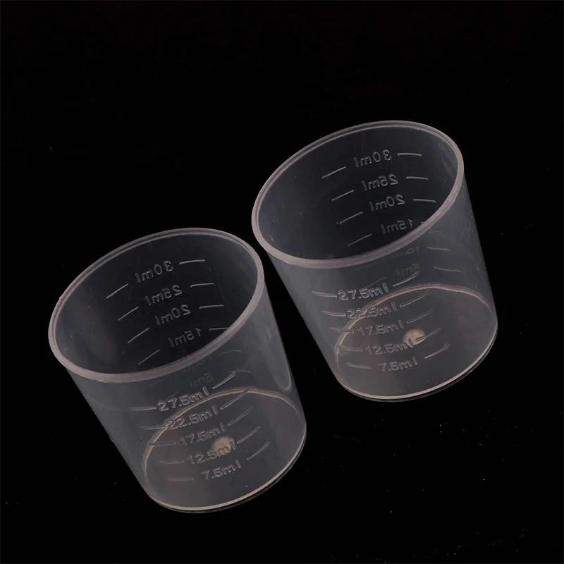 20pcs 30ml Plastic Graduated Measuring Cup Liquid Container Epoxy Resin Silicone Making Tool Transparent Mixing Cup DIY Tool