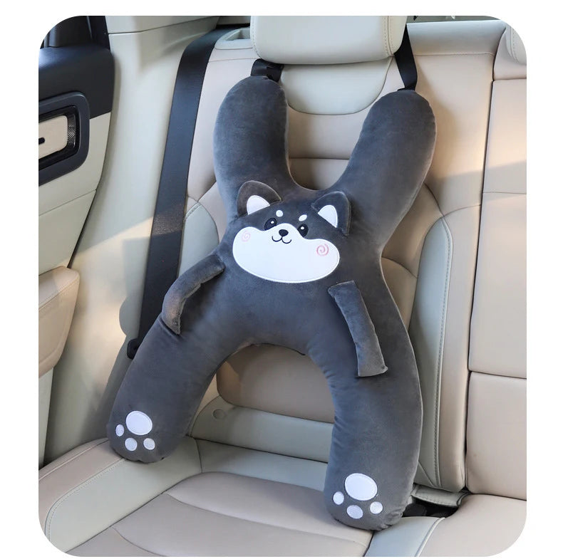 Car Cute Cartoon Pillow Car Mounted Child Sleeping Pillow Car Removable Comfortable Breathable Headrest Lumbar Support