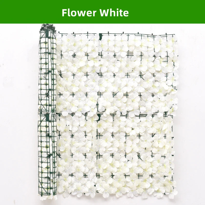 Artificial Flower Wall Panels 2x0.5m Flower Garden Fence Floral Hedge Wall Panels for Wedding Backdrop Garden Balcony Decor