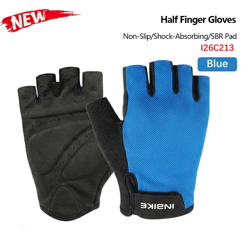 INBIKE 2025 Summer Cycling Gloves for Men Shock-Absorbing Padded Breathable Bicycle Gloves MTB Road Mountain Bike Riding Gloves