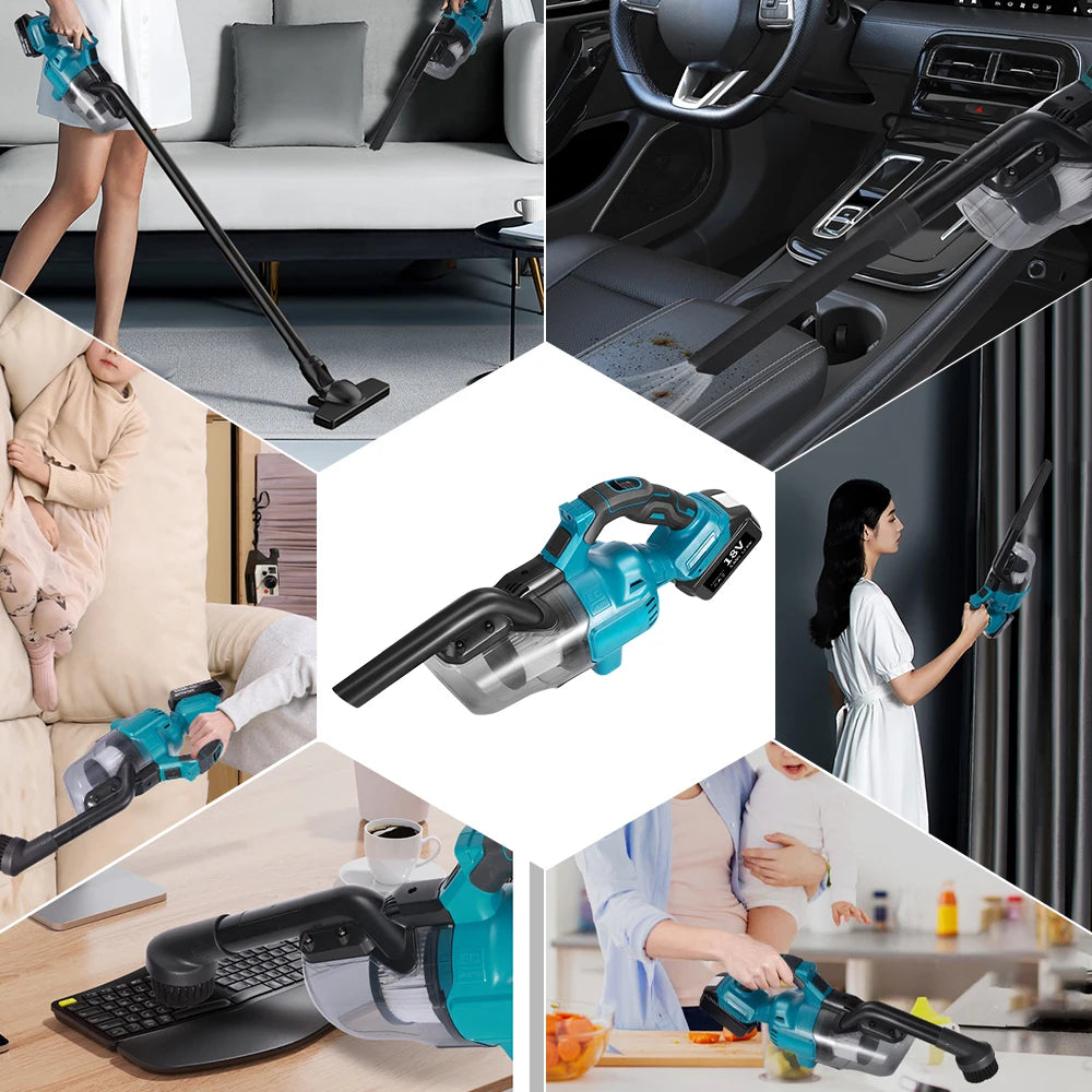  16000pa Cordless Electric Vacuum Cleaner Handheld Home Car Dual Use Dry/Wet Dust Carpet Cleaning Tool for Makita 18v Battery