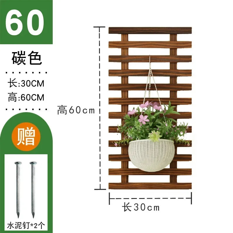 Anti-corrosion Flower Shelf Solid Wood Indoor Hanging Wall Balcony Decoration Layout Living Room Potted Plant shelevs Furniture
