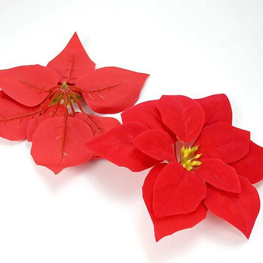 20/40 Pcs Artificial Flower Red Wedding Christmas Tree Party Garden Decor Home Table Vase Scrapbook Garden Archway Backdrop Wall