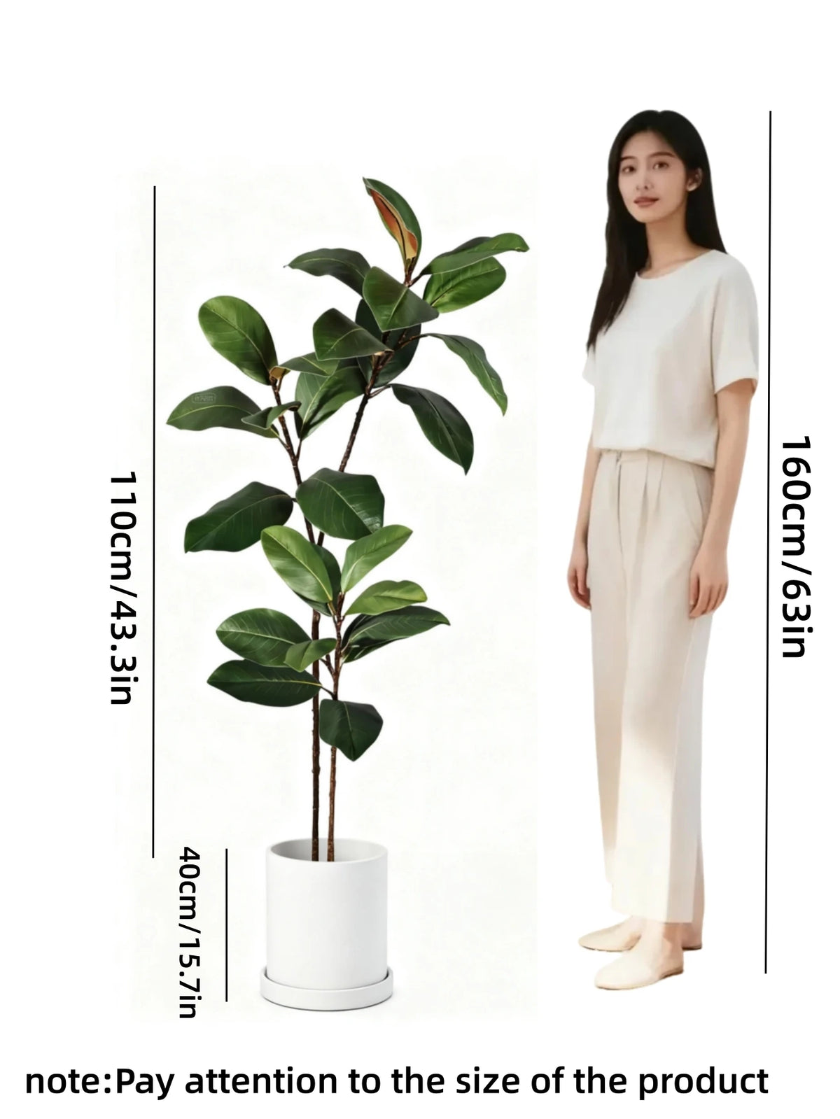 3.6Ft Artificial Magnolia Tree Fall Artificial Magnolia Branch Tropical Banyan Plants Home Garden Office Balcony Decoration