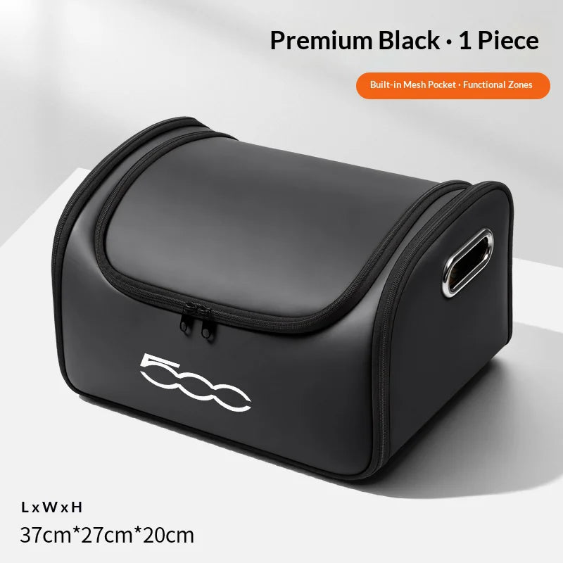 For Fiat 500 Car Trunk Organizer Storage Box Seat Multifunctional Storage Bag with Built-in Pocket Auto Interior Accessories