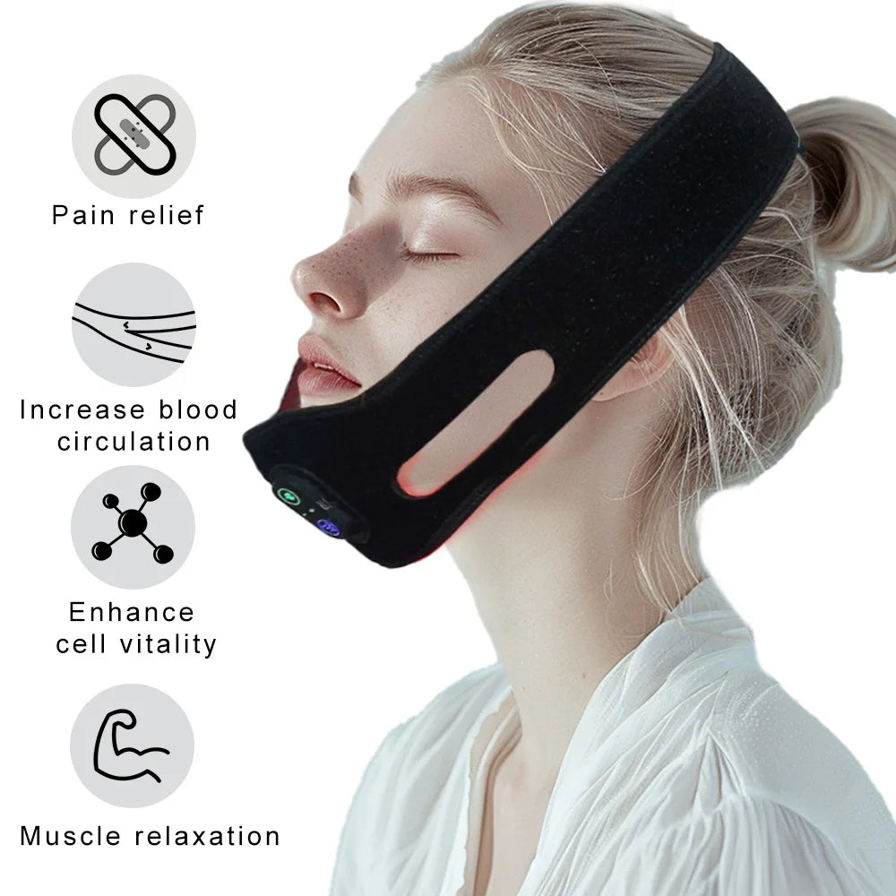 Heal Light Therapy Band Wireless charging 660&850 nm Near Infrared Light Wrap Face for Neck Chin Slimming Skin Care Pain Relief