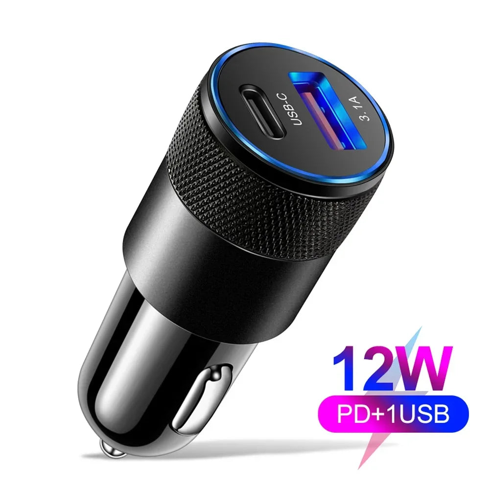 20w Qc3.0 Car Charger Fast Charging Car Lighter Type C Mobile Phone Charge For Xiaomi Iphone For Phone Charge Pd Slot