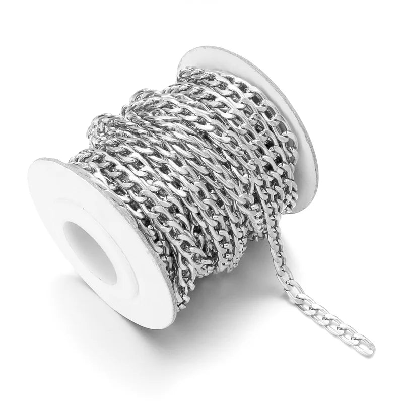 5 Yards/Roll Aluminum Chain Gold Silver Color O-Shaped Twist Cross Metal Chain For Jewelry Making DIY Necklace Bracelet Supplies