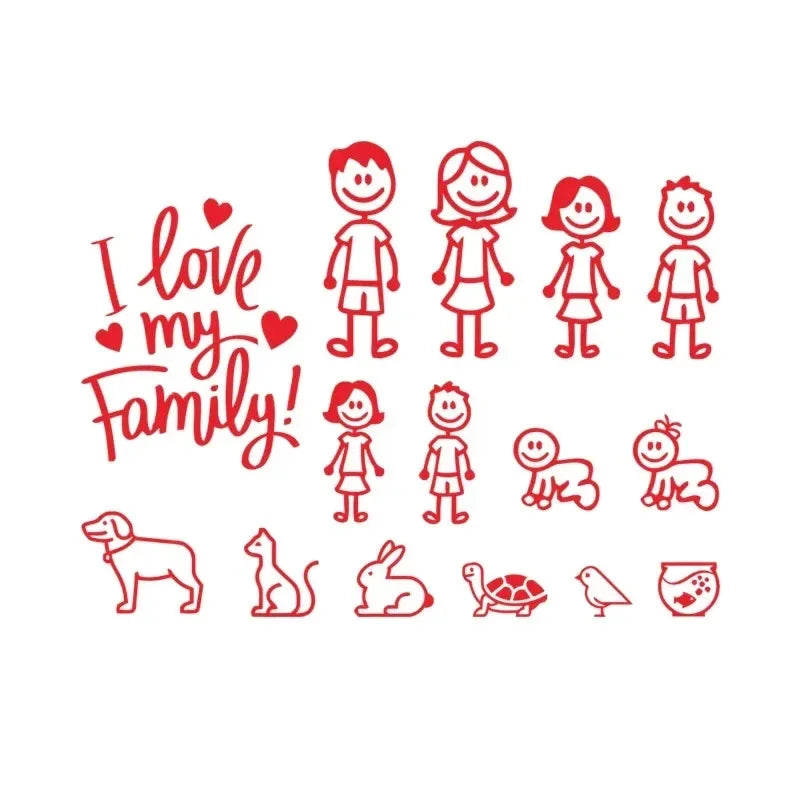 LYKX Interesting Family Automobiles Motorcycles Car Sticker Window Waterproof Sun Protection Decal PVC Decorative Goods