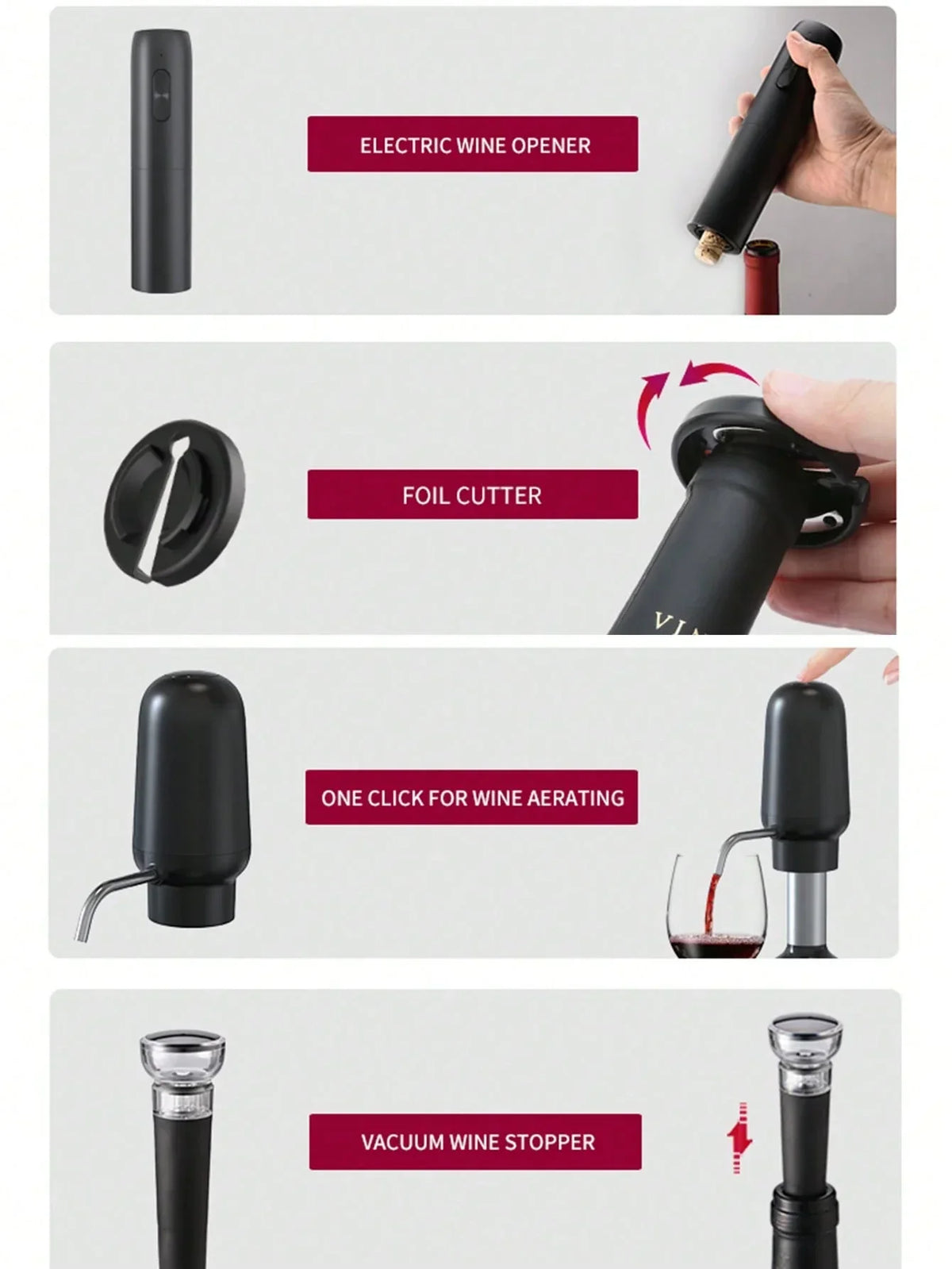 CLITON Electric Wine Opener Set