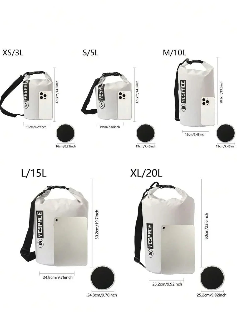 YESPACE Waterproof PVC Dry Bag Backpack With Mesh Pocket