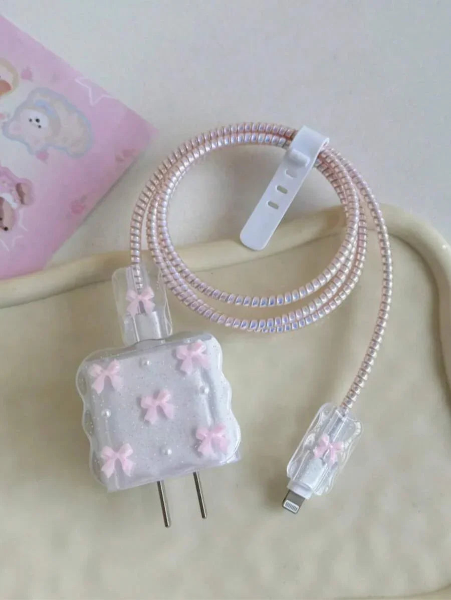 Pearl Design Charger Set, Includes Charging Cable Protector