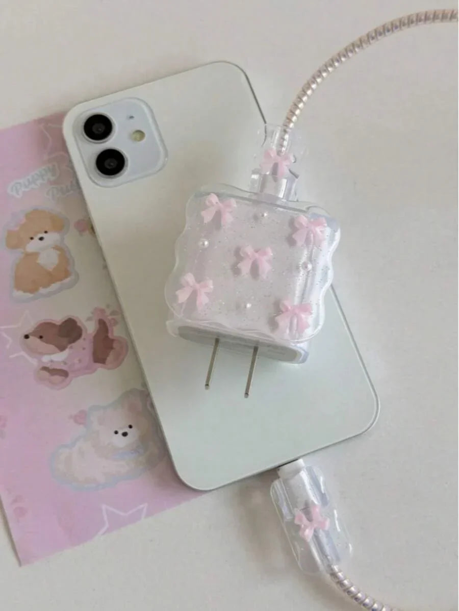 Pearl Design Charger Set, Includes Charging Cable Protector