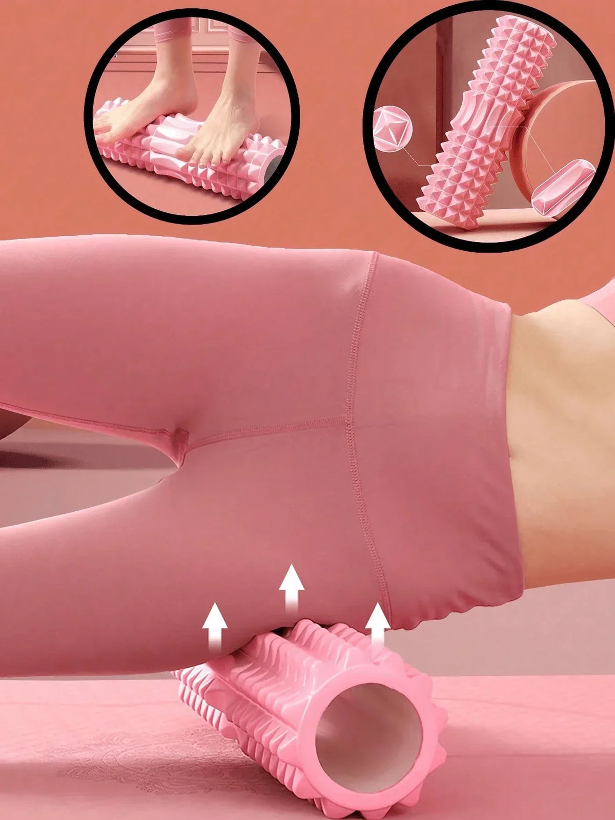 Pink Foam Yoga Massage Roller, For Muscle