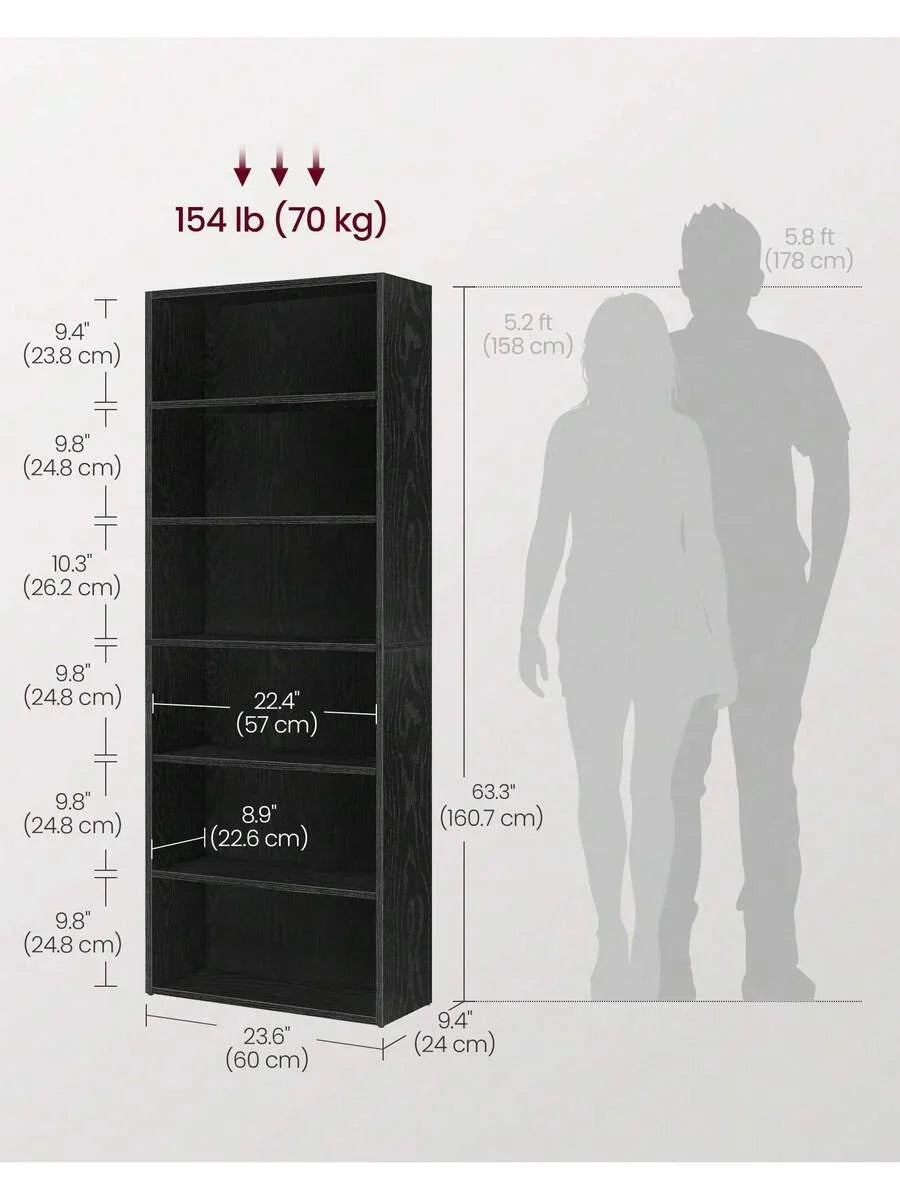 VASAGLE Bookshelf, 6-Tier Bookcase