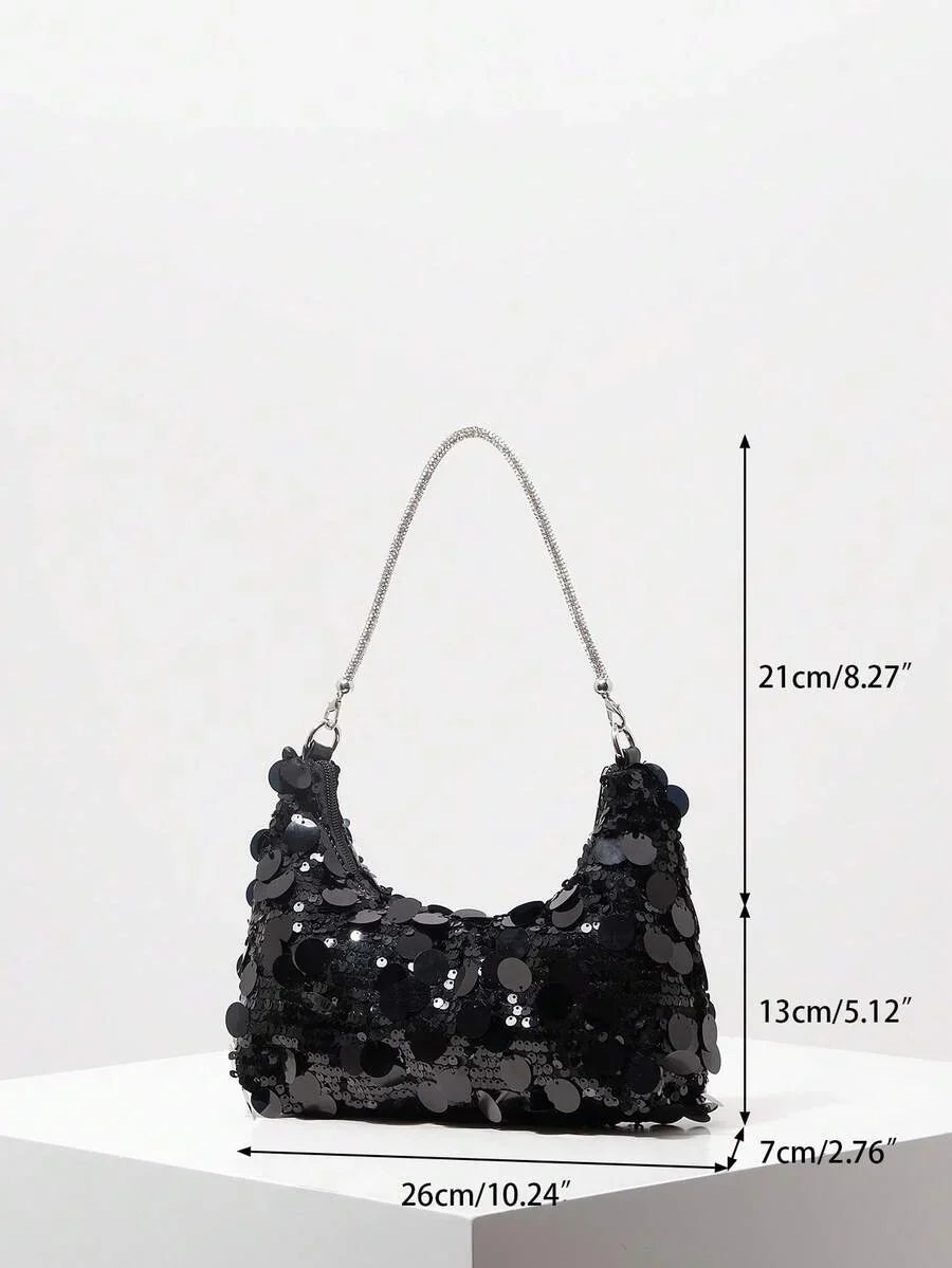 Random Pattern Shoulder Bag, Sequin Bag