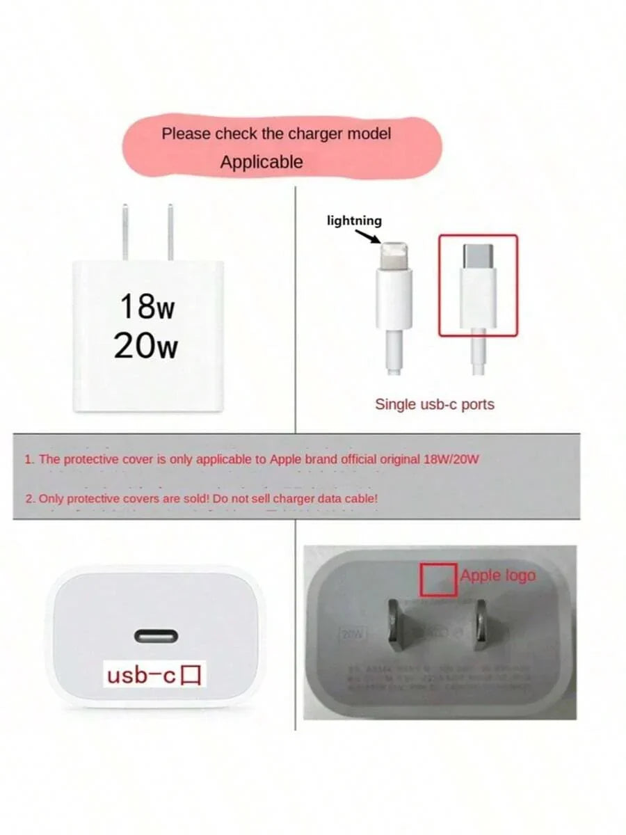 5pcs/Set Printed Butterfly & Sunflower Design TPU Charging Cable