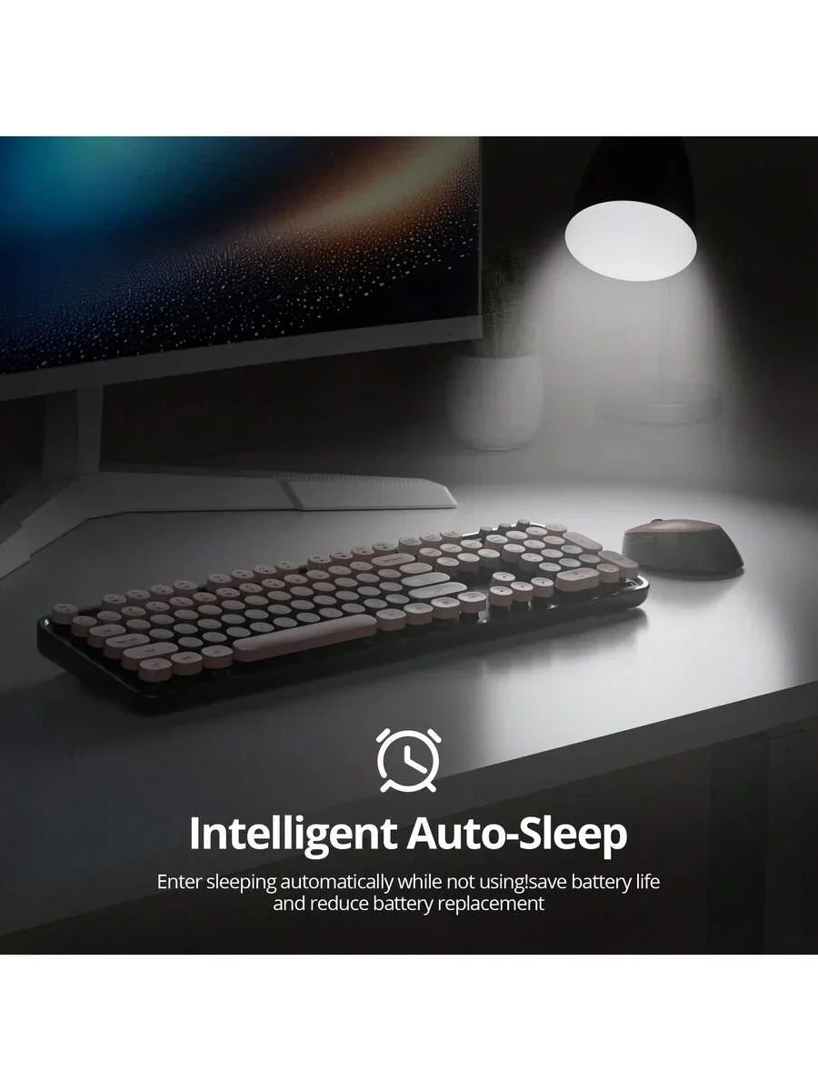 Wireless Keyboard And Mouse Set, Cute Keyboard And Mouse Combo