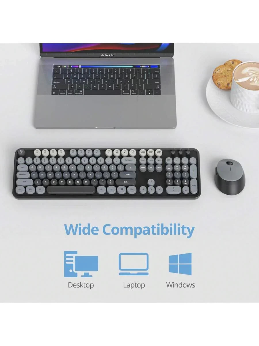 Wireless Keyboard And Mouse Set, Cute Keyboard And Mouse Combo