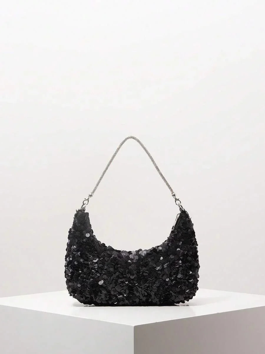 Random Pattern Shoulder Bag, Sequin Bag
