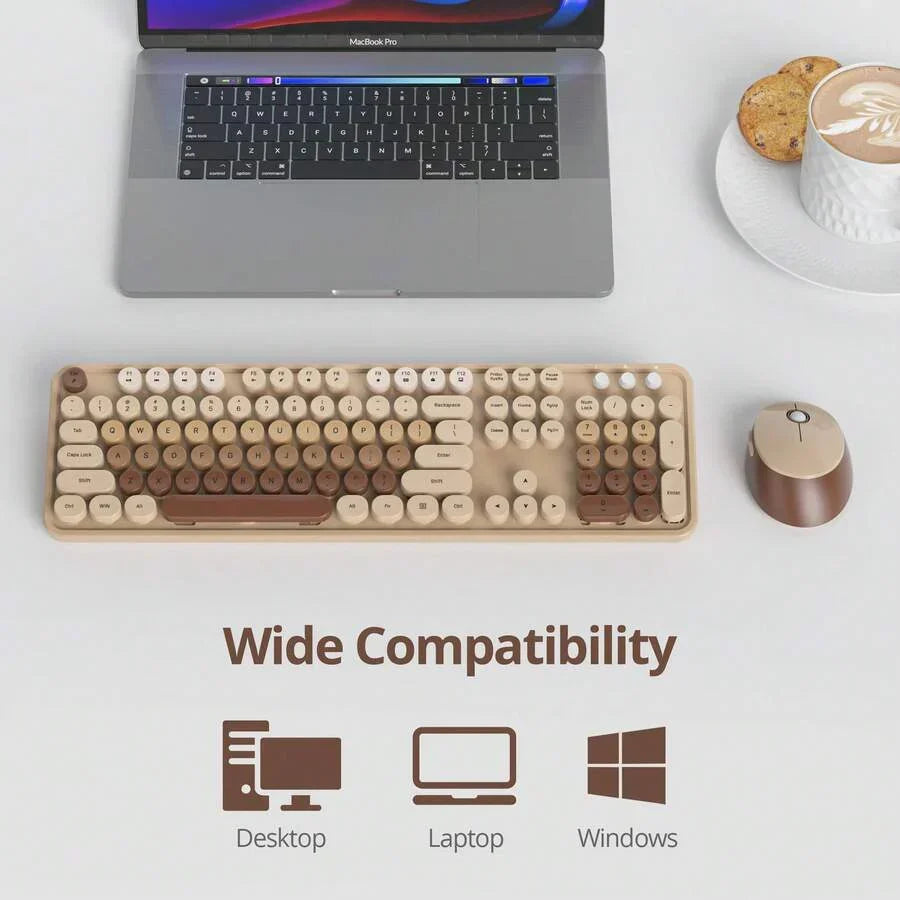 Wireless Keyboard And Mouse Set, Cute Keyboard And Mouse Combo
