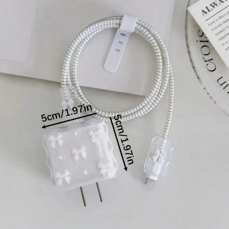 Pearl Design Charger Set, Includes Charging Cable Protector