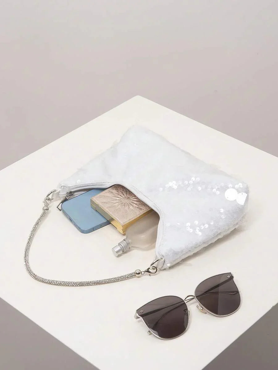 Random Pattern Shoulder Bag, Sequin Bag