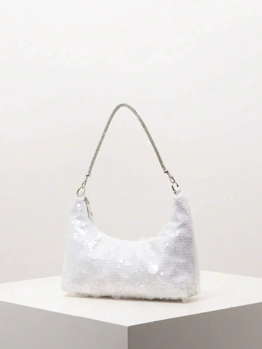 Random Pattern Shoulder Bag, Sequin Bag